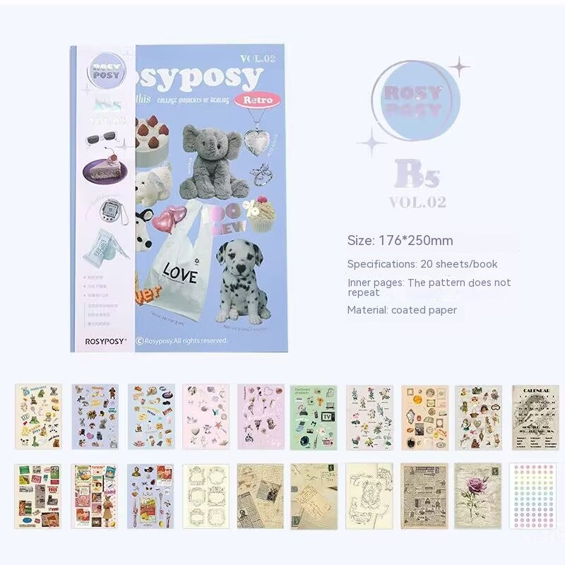 Magazine Style Material Sticker Book Cartoon Notebook Stickers - Little OneSie