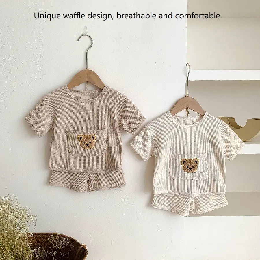 Bear Waffle Toddler Set - Little OneSie