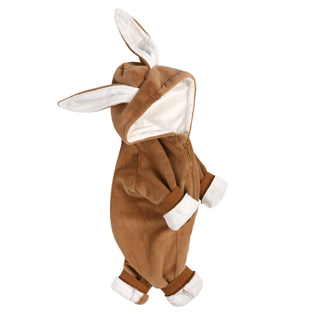 Plush Baby Rabbit Ear Winter Jumpsuit