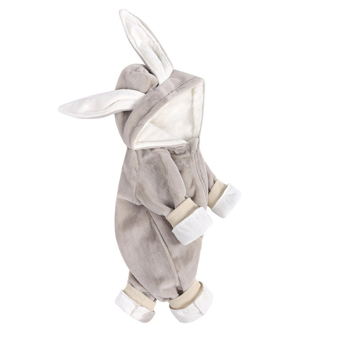 Plush Baby Rabbit Ear Winter Jumpsuit