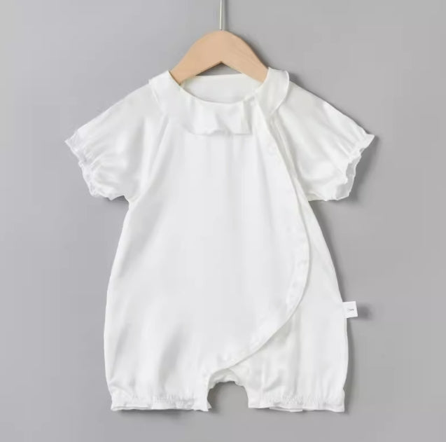 100% Mulberry Silk Baby Doll Collar Jumpsuit - Little OneSie