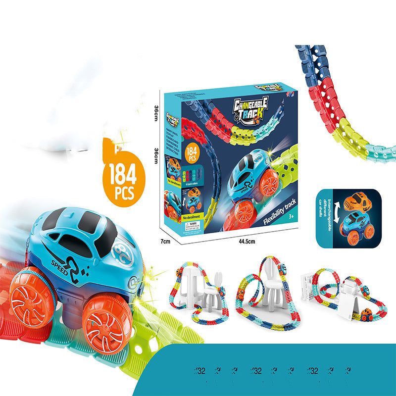 Flexible Car Track Toy with Lights