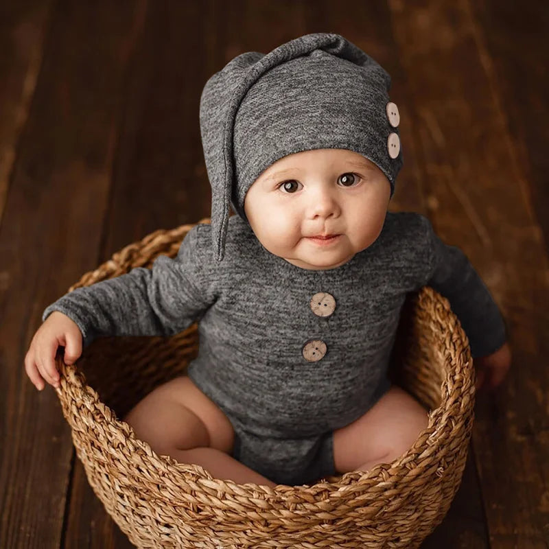 Romper & Hat Newborn Photography - Little OneSie