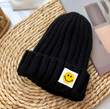 Baby Toddler Ribbed Knit Smile Face Beanie - Little OneSie