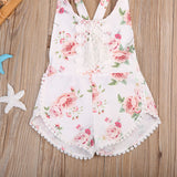 Girl Floral Romper: Sleeveless Jumpsuit - Little OneSie