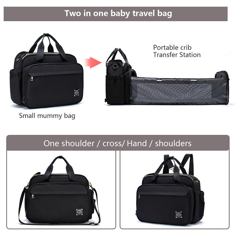 Folding Baby Bed & Mommy Messenger Bag Duo - Little OneSie