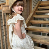 Vintage Floral Bowknot Toddler Summer Romper