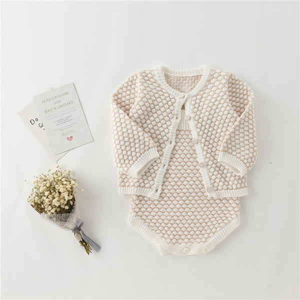 Sweet Baby Cardigan Jacket & Romper - 100% Cotton - Little OneSie