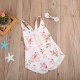 Girl Floral Romper: Sleeveless Jumpsuit - Little OneSie