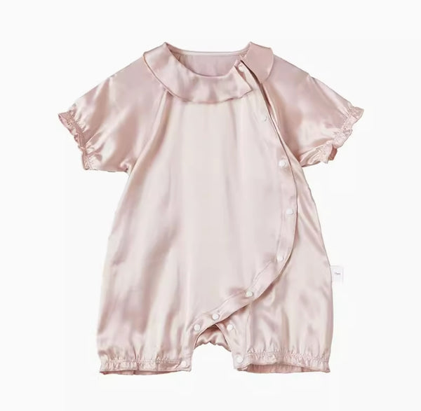 100% Mulberry Silk Baby Doll Collar Jumpsuit - Little OneSie