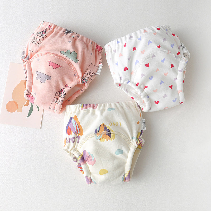 Cute Reusable Cotton waterproof Baby Diapers