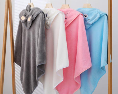 Little Onesie Coral Fleece Cartoon Cape