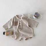 Waffle Double Pocket Baby Romper - Little OneSie