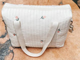 Bear Flower Embroidery Diaper Handbag - Little OneSie