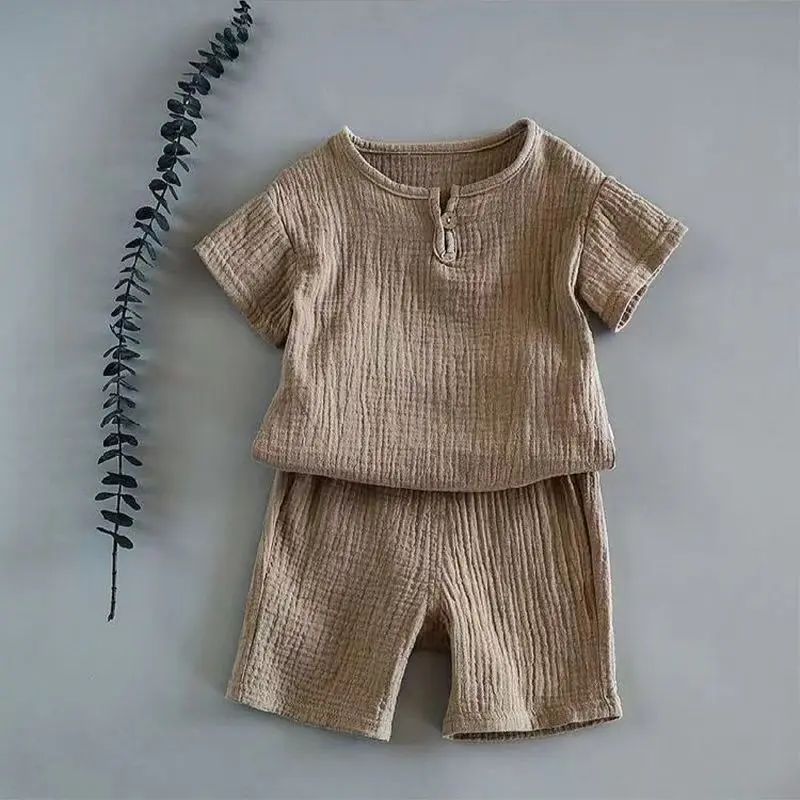 Linen Summer T-Shirt & Short Set for Baby & Kids