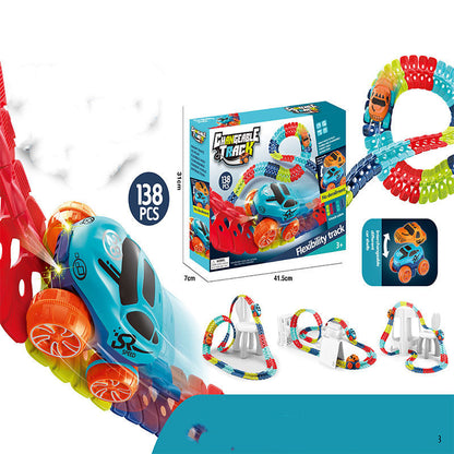 Flexible Car Track Toy with Lights