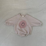 Smiley Face Sweatshirt Baby Romper - Little OneSie