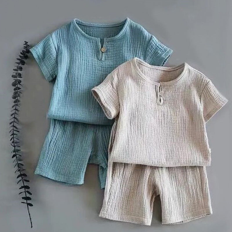 Linen Summer T-Shirt & Short Set for Baby & Kids - Little OneSie