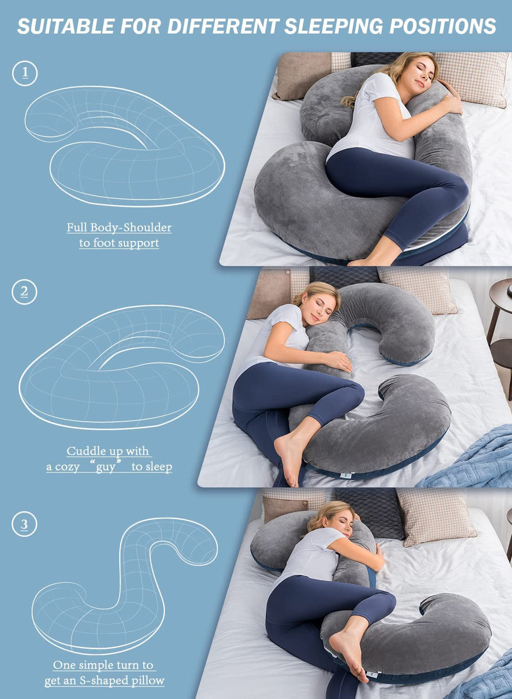 Maternity fashion pillow positions