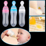 Baby Squeezing Feeding Bottle with Spoon - Little OneSie