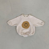 Smiley Face Sweatshirt Baby Romper - Little OneSie