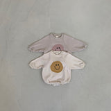 Smiley Face Sweatshirt Baby Romper - Little OneSie