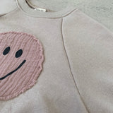 Smiley Face Sweatshirt Baby Romper - Little OneSie